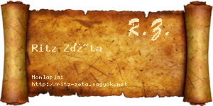 Ritz Zéta névjegykártya